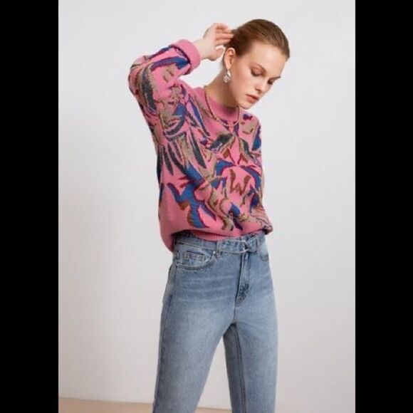 Suncoo Pandor Sweater Pull Pandor-Pink and Gold Parisian sweater - Picture 5 of 16